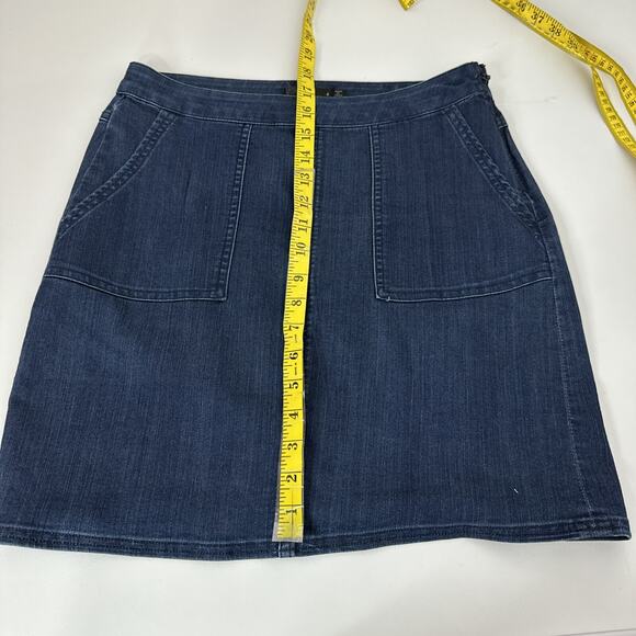 Prana Skirt Womens 4 Blue Denim Side Zip Light Weight Jean Mini Stretch Karen - Picture 9 of 13